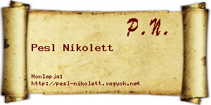 Pesl Nikolett névjegykártya